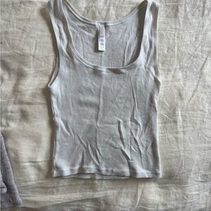 SKIMS Cream Ribbed Tank Top